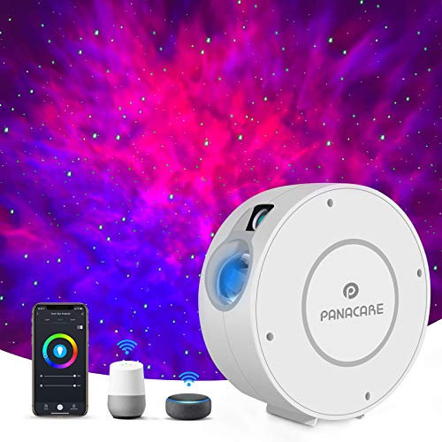 Panacare Alexa Sternenhimmel Projektor, WLAN Galaxy Sternenlicht LED Nachlicht Projektor mit App Steuerung/Timer/Alexa Home Sprachsteuerung, Sternprojektor Nachlicht für Kinder Party Geschenk