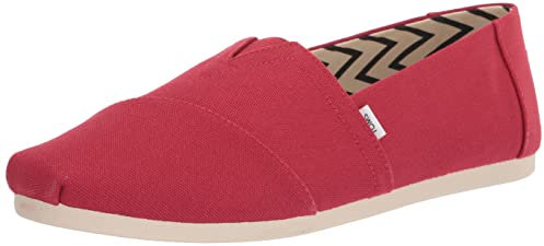 TOMS Alpargata de algodón reciclado, Mocasines Planos Hombre, Rojo, 40 EU
