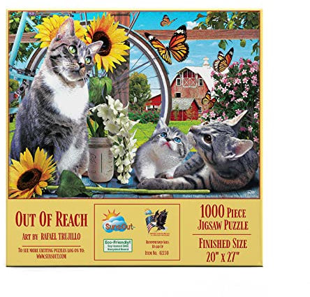 SUNSOUT INC - Außer Reichweite - Puzzle mit 1000 Teilen des Künstlers: Rafael Trujillo - Fertige Größe 50,8 x 68,6 cm - MPN# 42230
