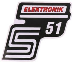 2EXTREME Schriftzug S51 Elektronik Folie/Aufkleber rot kompatibel für Simson S51 / S51 Enduro Moped