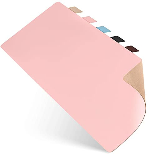 PIETVOSS Schreibtischunterlage aus recyceltem Leder - Ökotex zertifizierte Schreibtisch Unterlagenmatte, 100% Made in Germany - Light Rose, 100 x 40 cm