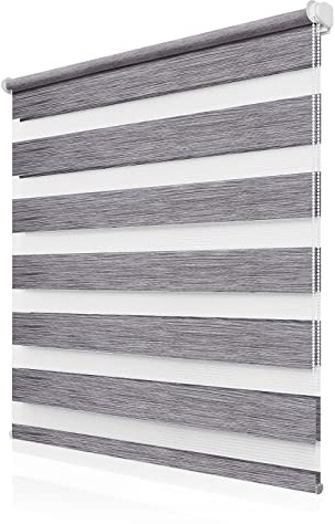 Doppelrollo Klemmfix ohne Bohren 95x200cm(BxH), Rollos für Fenster ohne Bohren Marmor Grau, Duo Rollo Klemmrollo, Lichtdurchlässig & Sichtschutz,Fenster Rollos für Innen