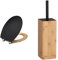 Wirquin 20722853 Abattant WC Diplomat fermeture ralentie, bambou noir & WENKO Brosse WC Padua, brosse WC Bambou, acier noir