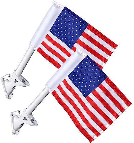 2 Sets Amerikanische Flagge Schaukel Set Amerikanische Flagge für Spielset mit Stange Spielset Zubehör 4. Juli Dekorationen und Baumhaus Spielhaus Hinterhof Dekorationen