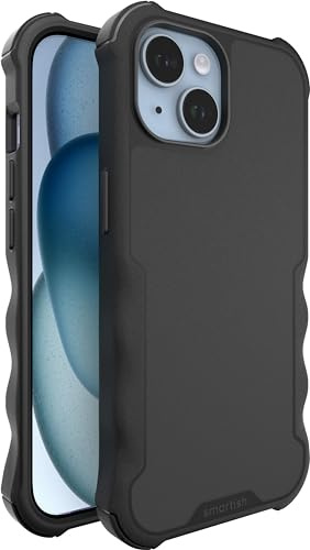 smartish - Gripzilla Handyhülle für iPhone 15, Black, Polycarbonat mit strukturierter Oberfläche, Schutzhülle mit Air Pocket Ecken, Super griffige Textur, MagSafe kompatibel, Mighty schützend