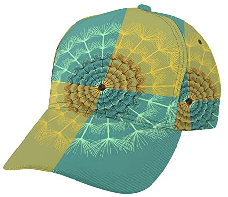 SJOAOAA Baseball Cap Einstellbare Sport Anker Boot Papa Kappen Trucker Hüte Verstellbare Papa Hut Sonnenhut für Männer Frauen, Vintage Schöne Abstrakte Grün Gelb Löwenzahn, One size