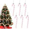 13cm Baby Pink White Christmas Candy Cane Decoration - 6pcs Glitter Xmas Tree Pendant Hanging Ornaments - Plastic for Holiday New Year Party Decor