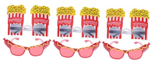 GALPADA 6stücke Kreative Partybrillen Im Und Popcorn-design Lustige Fotorequisiten Für Halloween Hochzeiten Und Leichte Tragbare Sonnenbrillen Für Unvergessliche Erlebnisse