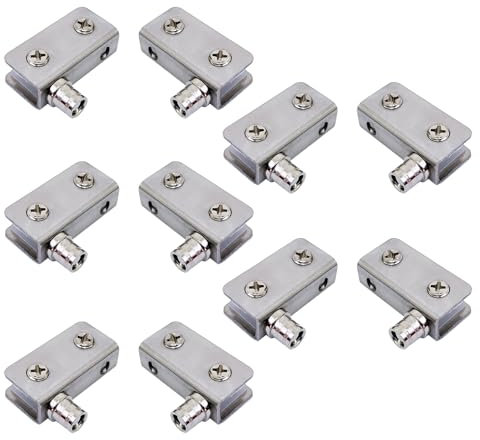 5 Paar 10 Stück Glastür-Schwenkscharniere Edelstahl für frei schwingende Glastüren, passend für 5–8 mm