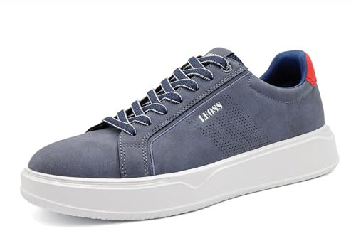 LEOSS ORIGINAL Herren Classic Sneaker Leicht Walkingschuhe Freizeitschuhe Casual Sportschuhe Bequem Sneaker mit Schnürung, atmungsaktiv und lässig, Marine, 42 EU
