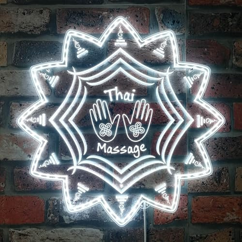 ADVPRO Thai Massage Open Shop Welcome RGB Dynamic Glam LED-Schild – Schnittform – intelligente 3D-Dekoration – mehrfarbige Beschilderung st06s22-fnd-i0071-c