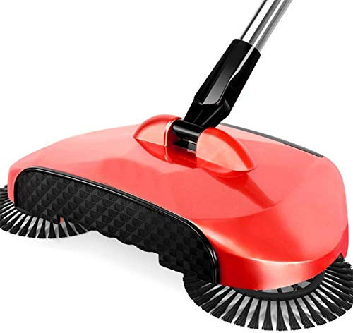 SinSed Multifunktionales rotes Reinigungsset: 2-in-1-Kehrmaschine und Mopp, handbetrieben für effiziente Schmutzentfernung, kompakte Größe (27 x 16 x 5,5 cm)