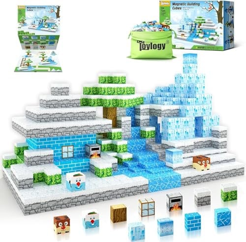 Magnetische Bausteine - Build Mine Magnete Welt World Set, Magnet World Ice Edition Kinderspielzeug für 3 4 5 6 Jahre Geschenk Mädchen, Magnetspiel Prinzessin Castle STEM spielzeug für 3+ Kinder