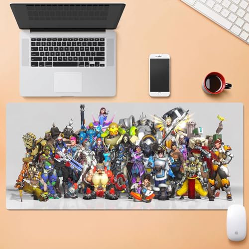 GeRRiT Overwatch Grand tapis de souris de jeu XXL avec base en caoutchouc naturel antidérapant durable, tapis de clavier lisse et imperméable pour joueur, bureau et maison (v2)
