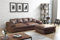 Fun Möbel Big Sofa Couchgarnitur Megasofa Riesensofa Arezzo inkl. Hocker div. Stoffe (Stoff: Gobi, Vintage Hellbraun)