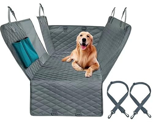 GFFGGFGH Funda Coche Perros Asiento Trasero,para Citroen C5 Aircross.Cuenta con una Ventana de visualización con Cremallera y Rejilla Cuadrada.,Grey