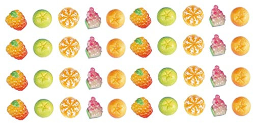 ibasenice 100 Pcs Resin Jewelry Accessories Fake Fruit Decor Pendants Keychains Craft Miniature Fruit DIY Art Crafts Bead Imitation Fruit 3d Fruit Charms Handcraft Ornament Resin Material