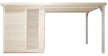 Sauna d'extérieur RAUMA pour 4 à 5 personnes, cabine infrarouge à spectre complet avec poêle de sauna, pierres de sauna, seau avec créateur, thermomètre et sablier