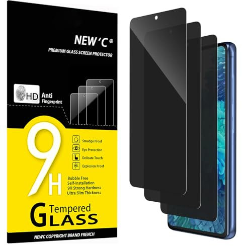 NEW'C Lot de 3, Verre Trempé Anti-Espion pour Samsung Galaxy S20 FE, S20 FE 5G, Angle de Confidentialité 35 Degrés Équilibré avec Protection des Yeux, Dureté Ultra-Résistante 9H, Sans Bulles