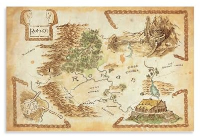Poster Mittelerde-Karte vom Herr der Ringe, 2 x Leinwand-Kunst, Poster, dekorativ, modern, Druck, Bild, Kunstwerke, Poster, 60 x 90 cm