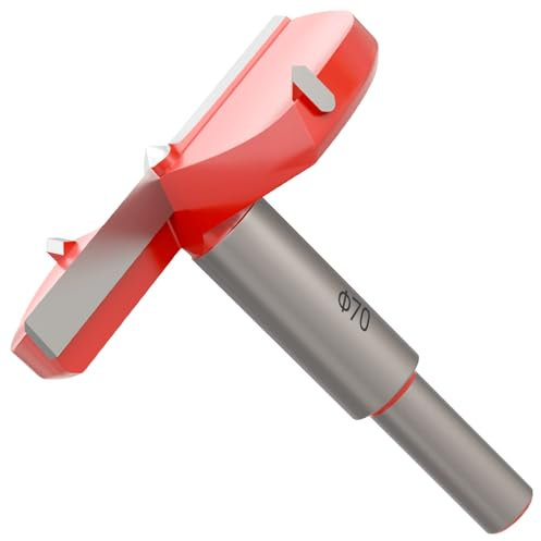 CSOOM Forstnerbohrer 70mm - Forstner Bohrer für Holz, Forstner Bits mit Rundschaft, Zubehör Bohrmaschine