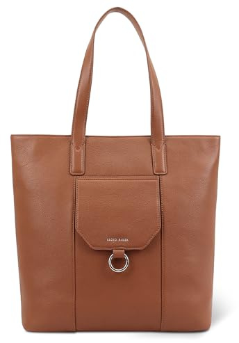 Lloyd Baker London – EDYLN Leather Tote Bag: Women's Modern Design in 100% Genuine Full Grain Leather with a Magnetic Popper Closure
