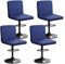 HuaLiSiJi Stretch Barhocker Stuhlhussen Bezüge Bezug Barhocker mit Lehne Samt Bar Stuhlhussen, Luxuriöser Stoff，Einer Weichen Textur, Dehnbar Knitterfrei Waschbar Staubdicht (4, Navy Blau)