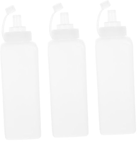 PRETYZOOM 3pcs Jam Squeeze Bottle 1000ml Kitchen Bottles Mustard Squeeze for Sauce Salad Dressing