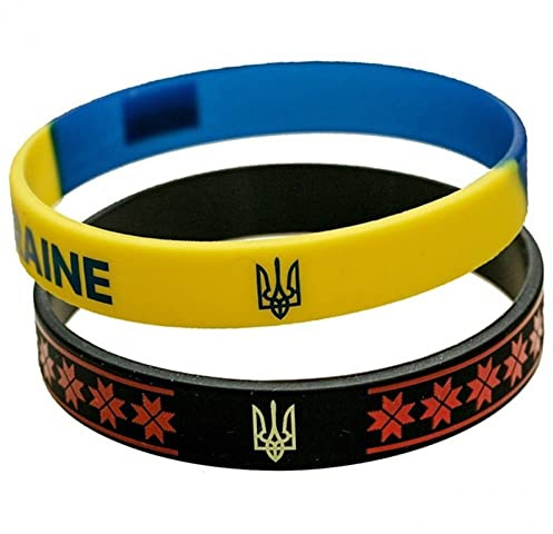 Lpitoy 2 Stück Ukraine-flaggen-Armband, Silikon, Ukraine-armbänder, Gummi, Nationalflaggen-Armband, Ukrainische Geschenke Für Fan-Souvenirs