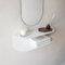 MILUKA Console d’entrée en métal Blanc 60 cm | Étagère Murale Design 2 Niveaux | comme Meuble d’Entrée, Table de Nuit Suspendue ou Coiffeuse | Modèle Ovva