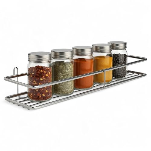 Porta Spezie per Cucina Salva Spazio | Ultraresistente - Facile da Installare e da Pulire | Organizer Spezie - Salvaspazio Cucina - Portaspezie | Design Moderno e Compatto - Kitchen Finds Spezie