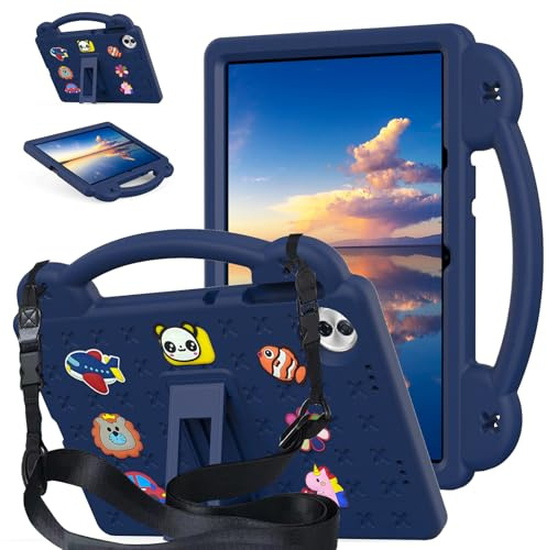 AKABEILA Custodia per tablet Honor Pad 10 2025 12,1 pollici, graziosa custodia protettiva per bambini antiurto con tracolla maniglia supporto