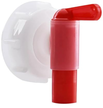 LEEQBCR 1 rubinetti dosatori DIN61 per rubinetto/rubinetto dosatore per tanica da 15 – 60 litri, rubinetto tanica/tanica rubinetto come pratico aiuto dosatore – tanica rubinetto bianco e rosso
