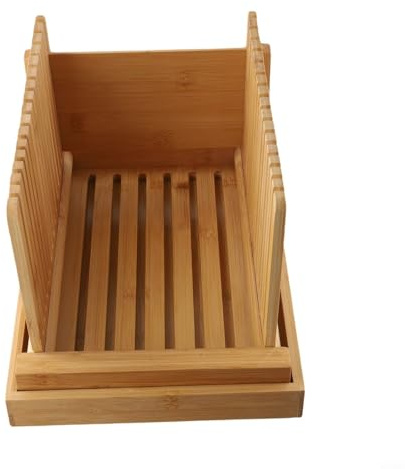 Affetta pane in legno per pane fatto in casa, regolabile, spessore 0,8-2 cm, guida di taglio con base antiscivolo, tagliere pieghevole da cucina per pane, frutta, verdura,