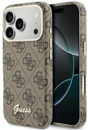 CG MOBILE Guess 4G Script kompatibel mit MagSafe-Hülle für iPhone 17 Pro Max (Braun)