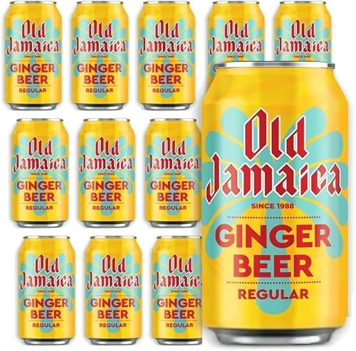 Old Jamaica Ginger Beer Soft Drinks 330 ml Pack of 12 Made with Authentic and Natural Root Ginger - By Shop 4 Less