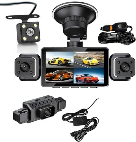 AMSLSIU Car Four Lens DVR Dash Cam Providing G-Sensor Loop Recording Features Long Drives Night Vi-sion Car DVR Left Right Front Rear Camera Recorder With