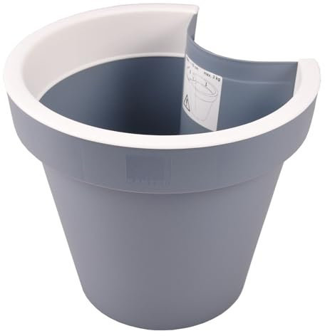 Jelenia Plast Regenrohr-Pflanztopf Blumentopf für Fallrohr Pflanzengefäß Dachrinne Gartendeko, Farbe:grau