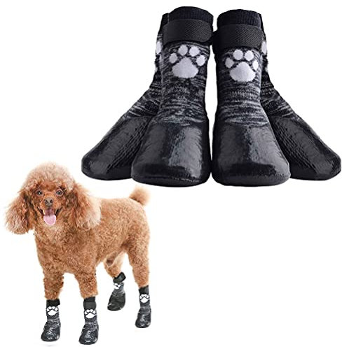 HOMIMP Dog Socks Anti Slip with Straps Traction Control Waterproof Paw Protector,M