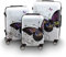 Berwin® Design Koffer Reisekoffer Trolley Hartschalenkoffer Polycarbonat mit 4 Rollen als Set (Butterfly, 3er Set (M/L/XL))