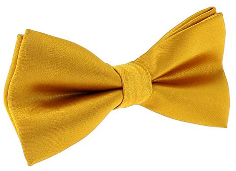 SHIPITNOW Fliege Gold (Goldene farbe) - 30 Farben - Männer fliege Hochzeit, Party - Satin stoff, Einfarbig - Vorgebunden, Herren
