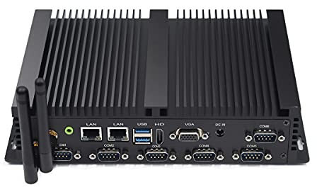 BASOARO PC Industriel Win 10, PC sans Ventilateur i5 4200U Mini Ordinateur de Bureau, 8GB RAM 128GB SSD, Gigabit RJ45 LAN, Double écran HD VGA 4K, WiFi, BT, 6 USB