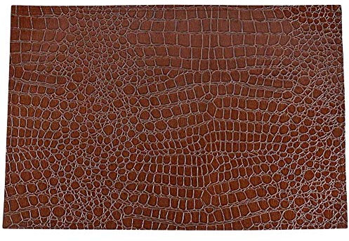 Bento Kunstleder Tischsets in Kroko Optik Leder Platzsets Waschbare Premium Tischsetsabwischbar Pflegeleicht Leder Krokoprint (4Blatt),Braun