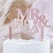 Ginger Ray Tortenaufsatz für Hochzeitstorten mit Aufschrift Mr and Mrs, aus Acryl, rotgoldfarben