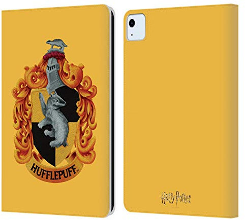 Head Case Designs Offizielle Harry Potter Hufflepuff Kamm Chamber of Secrets I Leder-Wallet-Hülle Kompatibel mit Apple iPad Air 11 2020/2022/2024/2025