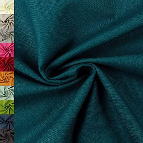 Fitzibiz Canvas Stoff Calvin von Swafing, 100% Baumwolle, uni petrol (50cm x 147cm)