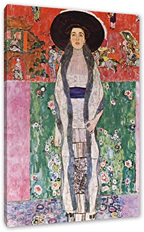 Pixxprint Gustav Klimt - Adele Bloch-Bauer II, Weiß, Größe: 100x70cm, Leinwandbild, fertig gespannt, Wandbild, Dekoration, Kunstdruck, kein Poster
