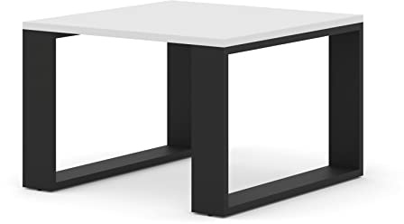 BIM Furniture Couchtisch Luca 60 x 60 cm Quadrat Beistelltisch Tisch für das Wohnzimmer (Weiß Matt)