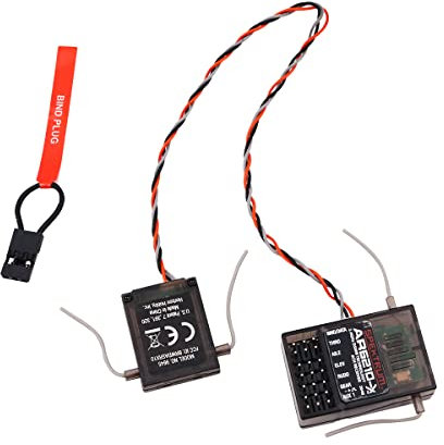 WANGCL Rc Receiver AR6210 Empfänger 2,4 GHz 3CH DSM2 Spektrum mit Satellitenerweiterung, kompatibel mit JR Spektrum DSM-X DSM2 Fernbedienungen, passend für Drohne 1/10 RC Auto/LKW/Crawler