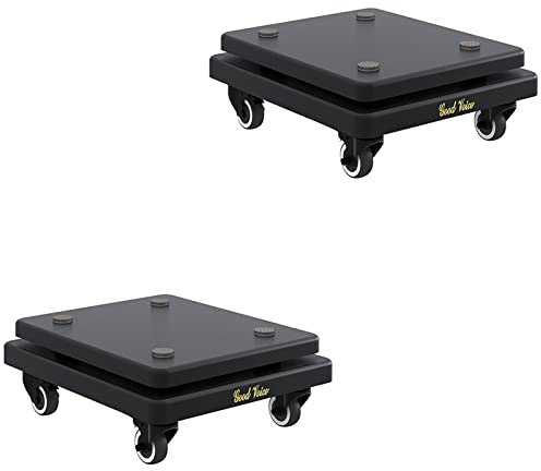 Ccsh Pied Enceinte Lot de 2 Pieds D'enceintes Universels avec 4 roulettes Verrouillables, Mini Supports de Moniteur de Studio de Son Surround Roulants, Vibrations Réduites (Color : Black)